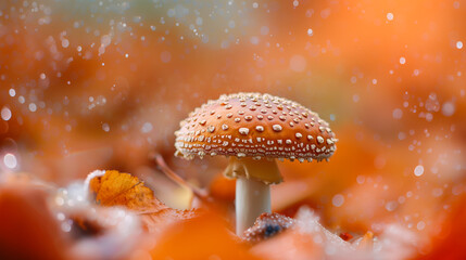 Close ups of poisonous mushrooms