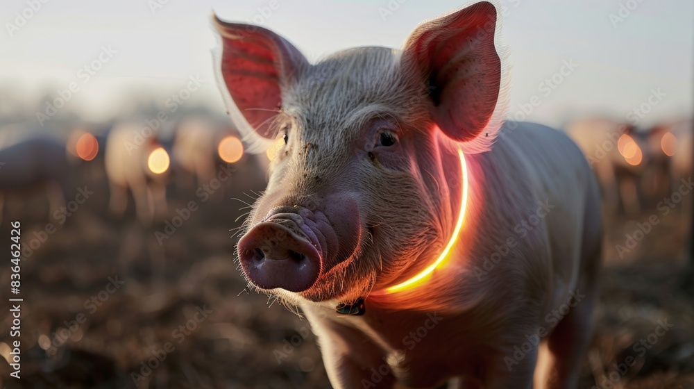 Poster a sensor attached to a pigs collar tracks its activity levels and alerts the farmer if it appears to