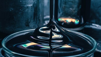 Drop of petroleum closeup oil industry hydrocarbons concept