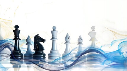 strategy, chess, game, competition, piece, play, king, sport, pawn, intelligence, knight, queen, checkmate, chessboard, concept, challenge, battle, banner, day, poster, success, illustration, white, b