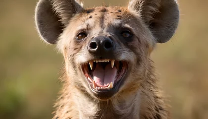  closeup of a hyena smiling © Mason