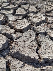 Dry cracked soil texture and background of ground