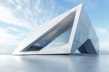 Concrete outdoor square building,Empty architectural background.
