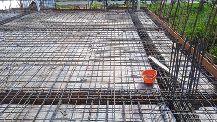 Floor slabs are under construction at a construction site