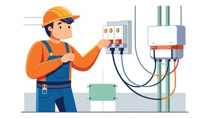 Keeping the power on and your home safe! A skilled electrician manages electrical connections within a switchboard.