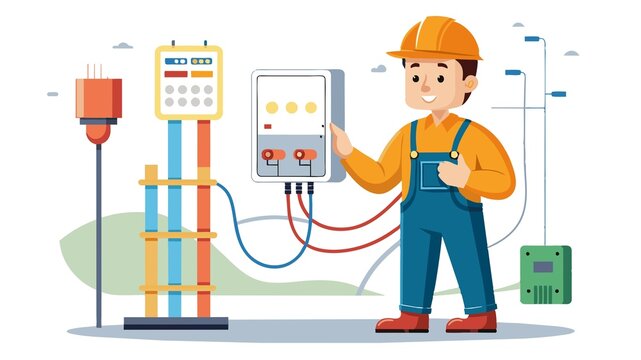 Expert hands ensure a secure connection. A professional electrician repairs an electrical switchboard, keeping your electrical system functioning smoothly.