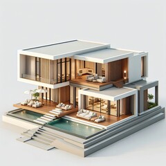 House contemporary on a white background