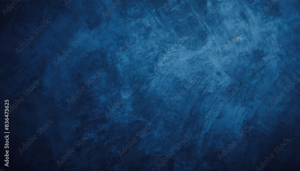 Wall mural dark blue grunge plaster texture background, symbolizing depth and resilience in artistic abstractio