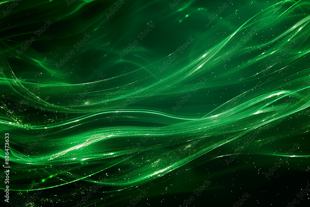 Poster horizontal abstract dark green background for web design and any art. neon light surface texture for