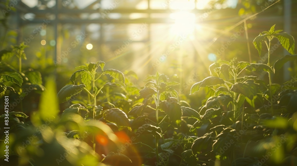 Aufkleber a timelapse video showing a days worth of sunlight cycles in a greenhouse with the automated shading