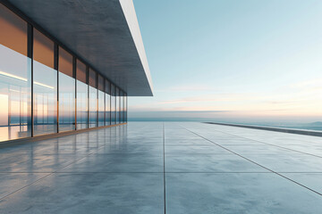 Concrete outdoor square building,Empty architectural background.
