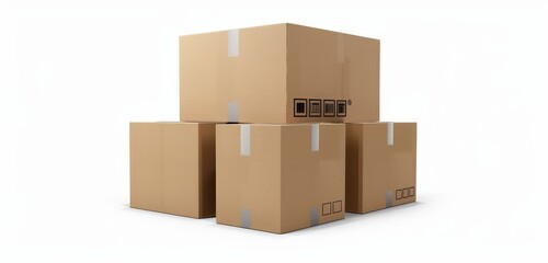 Fototapeta premium High-resolution PNG file of a cardboard box warehouse mockup.