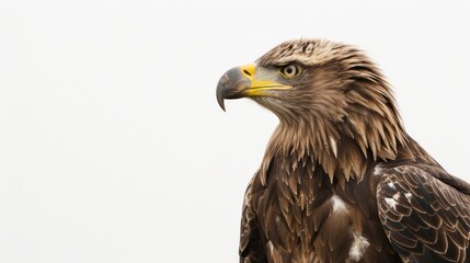 Brown head eagle isolated on white background.