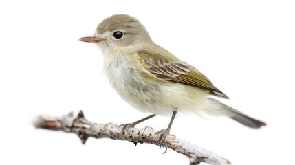 Acadian Flycatcher on white background
