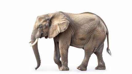 Obraz premium African Bush Elephant on white background