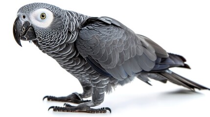 Fototapeta premium African Grey Parrot on white background