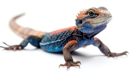 Fototapeta premium Agama Lizard on white background