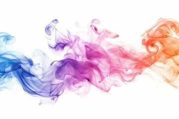 Obraz premium A colorful smoke trail with a white background