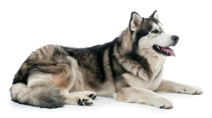 Fototapeta premium Alaskan Malamute on white background