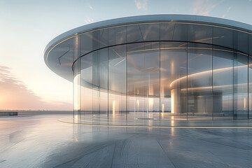 Modern buildings by the lake. Empty architectural background.
