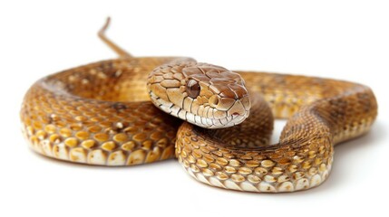 Obraz premium Brown Tree Snake on white background