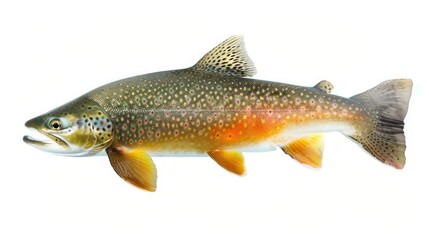 Bull Trout clearly photo on white background