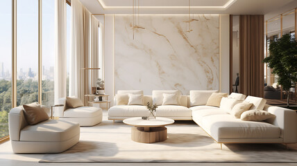 Luxury dining room in a classic style. 3d rendering