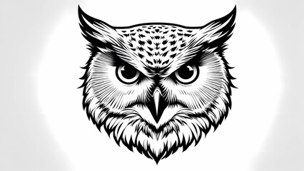 vector image of owl head symbol, Generative AI