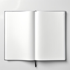 Blank book mockup isolated on white background. 3d illustration