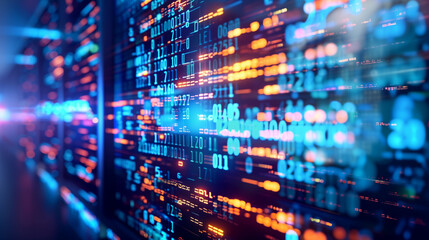 Obraz premium futuristic digital data technology background wallpaper 