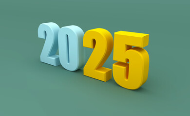 New Year 2025 Creative Design Concept - 3D Rendered Image	
