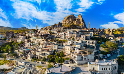 Uchisar Castle in Nevsehir Province in Cappadocia, Turkey