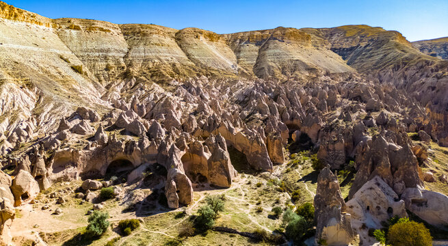 View of Zelve Valley in Cappadocia, Turkey