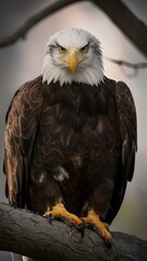 Naklejka premium a bald eagle with a yellow beak