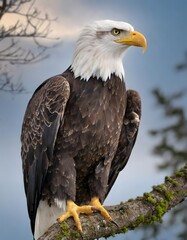 Fototapeta premium a bald eagle with a yellow beak