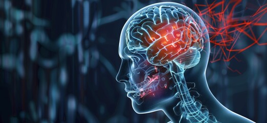 High-resolution 4K image showcasing the intricate details of the brain, emphasizing the impact of trauma and burnout. - Powered by Adobe