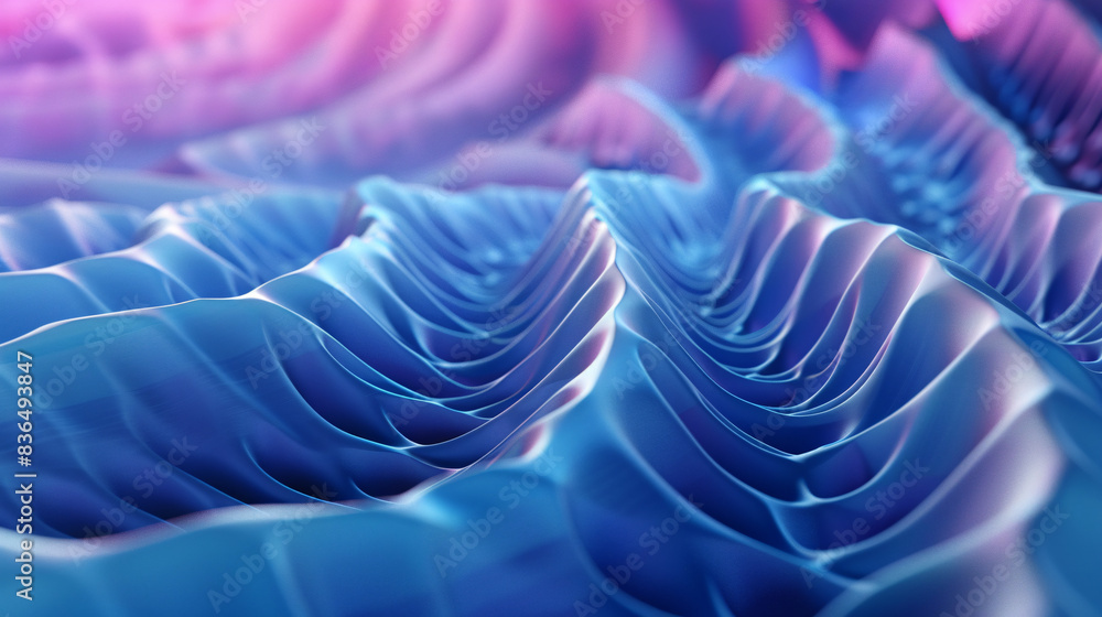 Poster gradient glass harmony an abstract design of wave-like glass structures with soft and vibrant color 