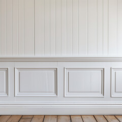 Background with white wainscoting minimalist studio. Ai generated Images