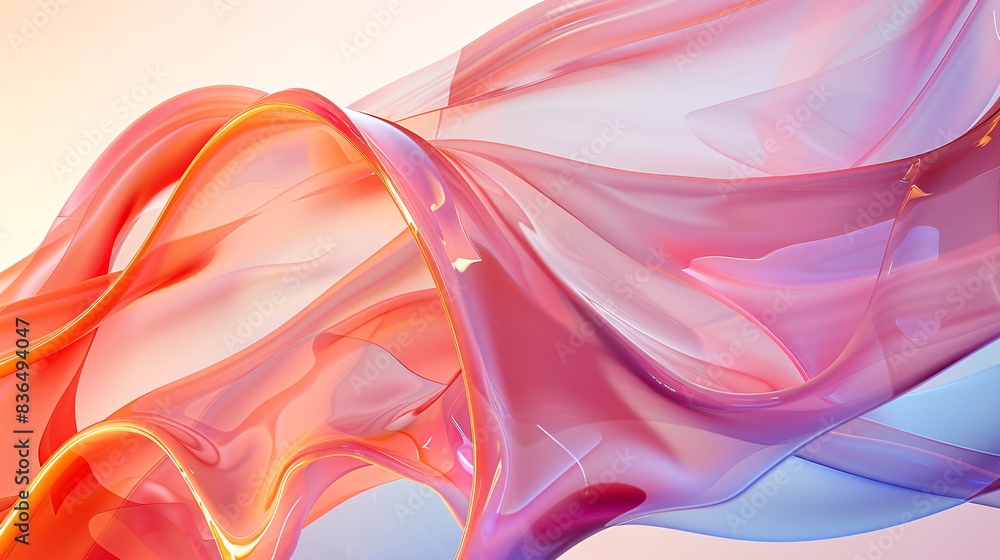 Poster gradient glass wavescape a wavescape of smooth glass structures adorned with vibrant color gradients