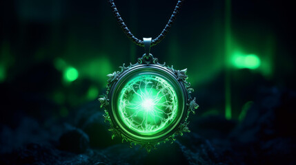 Unleash your inner power with the Enchanted Amulet Charm, a mystical talisman that transports you to a fantasy RPG world.