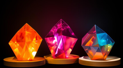 Explore a mesmerizing geometric art installation featuring highresolution backgrounds and interactive displays in a sculptural contemporary design.