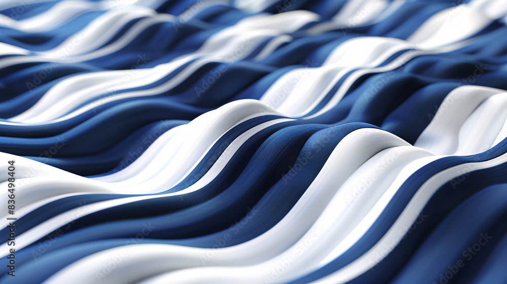 Aufkleber nautical currents flowing abstract wave design with classic maritime stripe patterns.