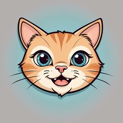 Fototapeta premium Whimsical Cartoon Charm, a cat's face