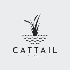 Obraz premium cattail logo vector illustration design