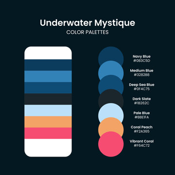 underwater mystique color palettes for your creative design. Ocean themed color swatch set