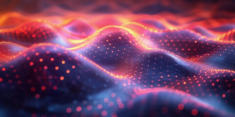 Digital background for tech, AI, neural networks, data, audio, graphics
