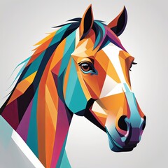 Obraz premium Geometric Abstraction, a horse's face