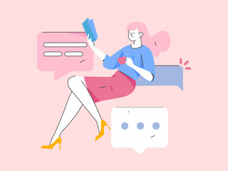 Personnel doing job interview flat vector concept operation hand drawn illustration
