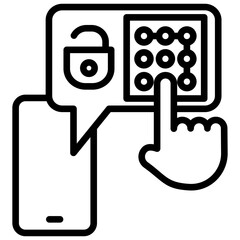 Obraz premium Password Pattern Outline Icon