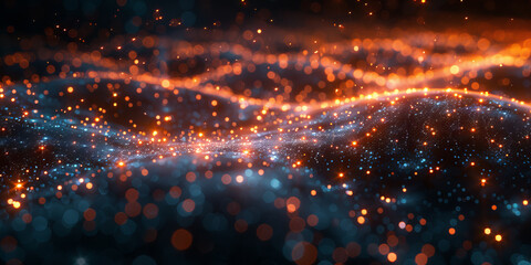 Fototapeta premium Digital background for tech, AI, neural networks, data, audio, graphics